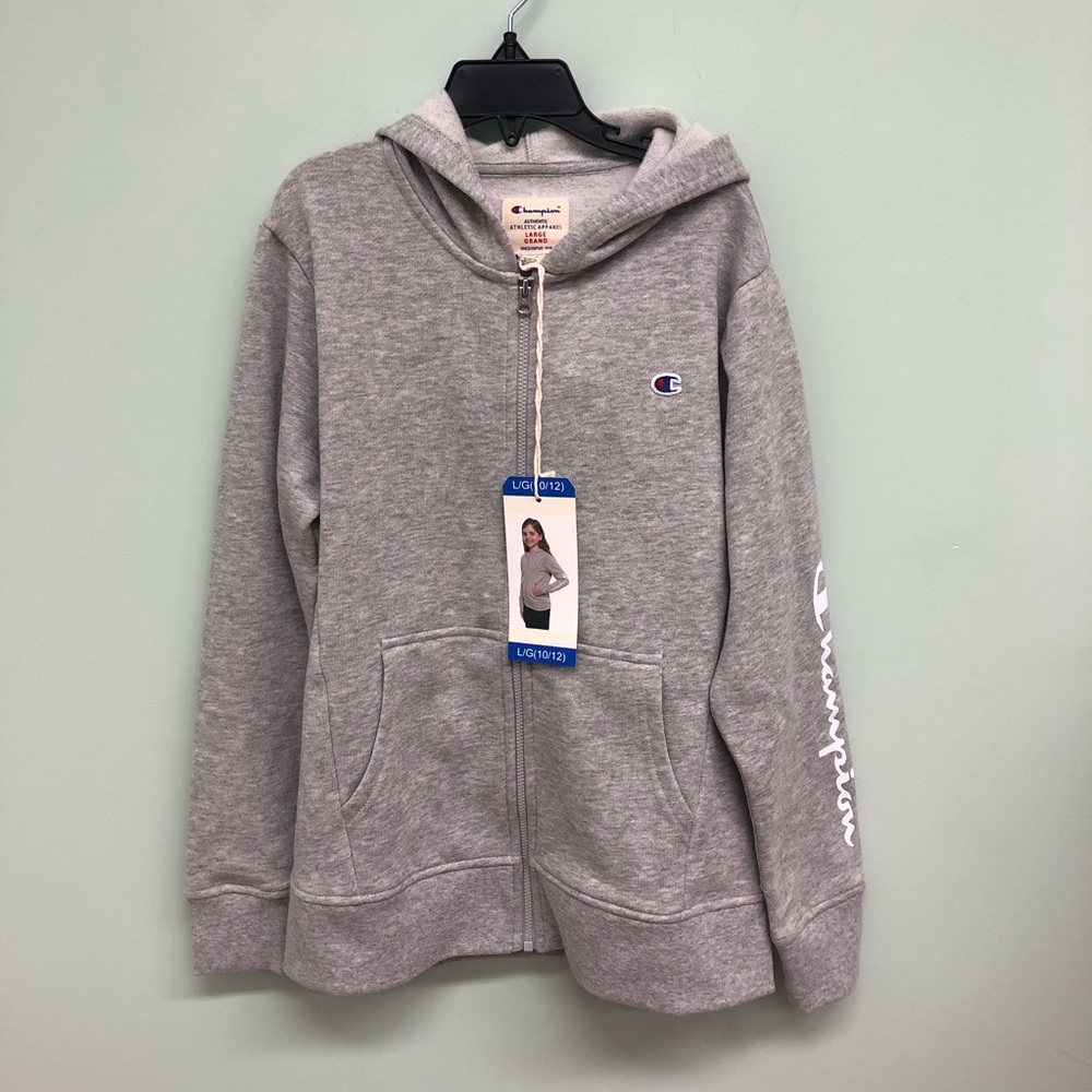 Champion | Girl's Zip Up Sweater | Grey | Size M - Picture 1 of 3